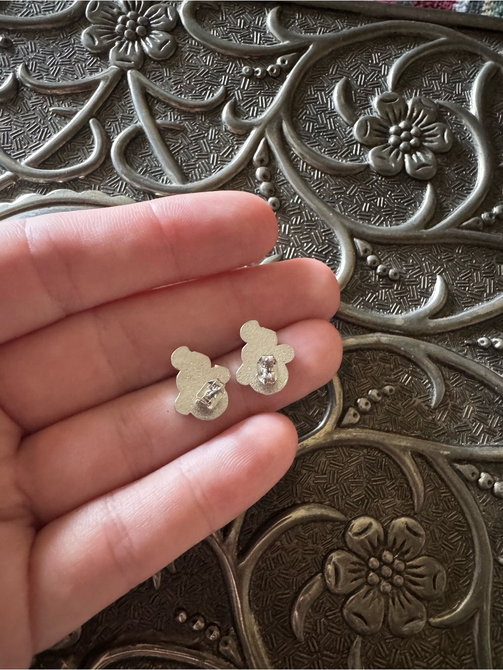 Ghost Stud Earrings - White Halloween Earrings - Picture 2 of 2